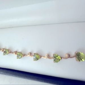 Peridot 14k gold tennis bracelet